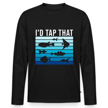 Drôle d’amateur d’aquarium disant citation du propriétaire de l’aquarium - T-shirt manches longues Premium bio Homme - noir - Devant - Nico (187cm)