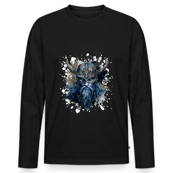 Wikinger Kopf Valhalla Krieger Bunt - Männer Premium Bio Langarmshirt - Schwarz - Vorne - Nico (187cm)