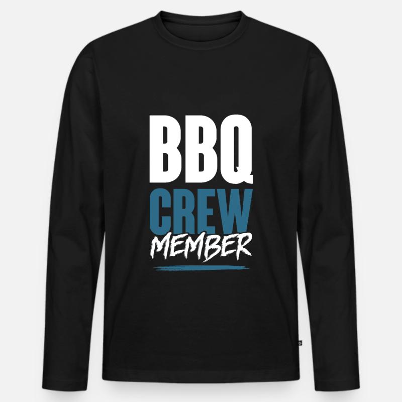 Bbq Crew - Männer Premium Bio Langarmshirt - Schwarz