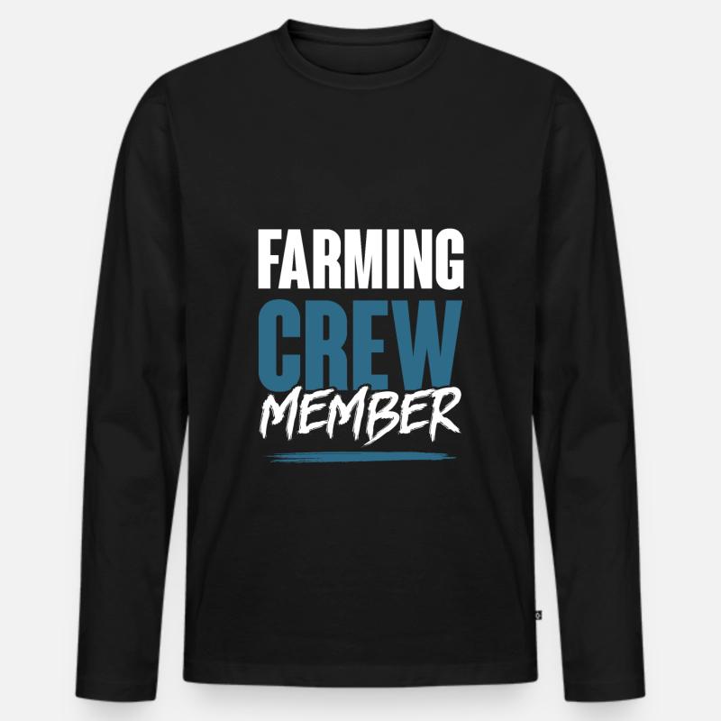 Farming Crew - Männer Premium Bio Langarmshirt - Schwarz