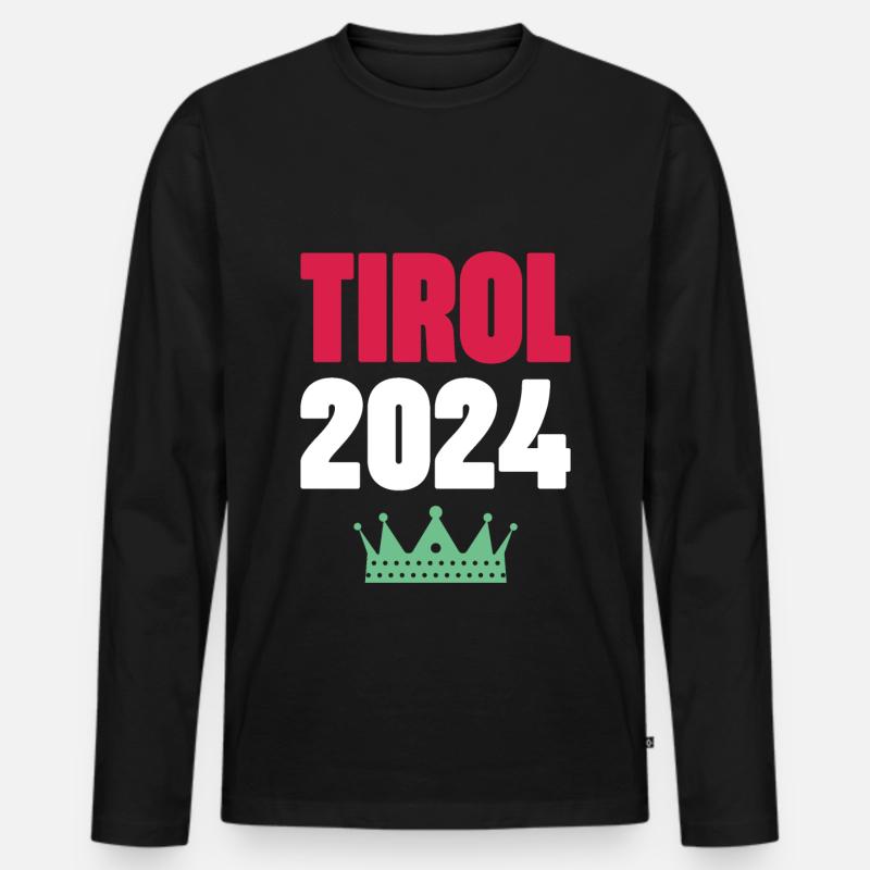 Tirol 2024 Urlaub - Männer Premium Bio Langarmshirt - Schwarz