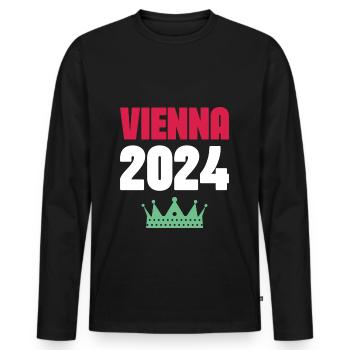 Vienna 2024 Vienna Holidays - Men's Premium Organic Long Sleeve Shirt - black - Front - Nico (187cm)