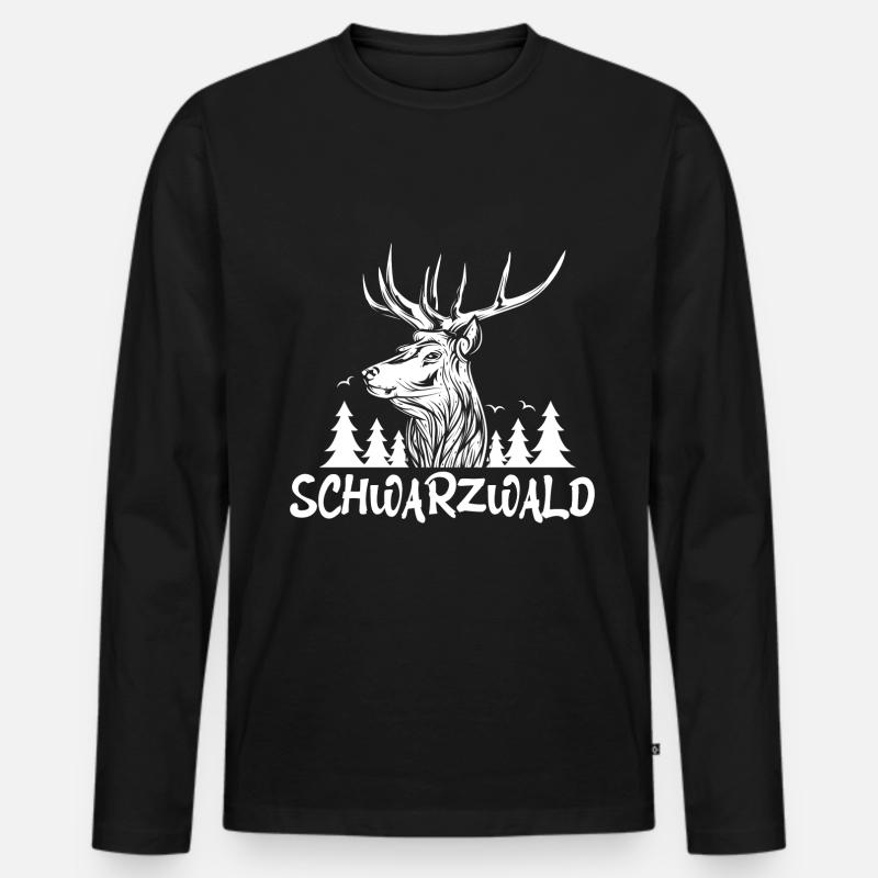 Schwarzwald - Männer Premium Bio Langarmshirt - Schwarz