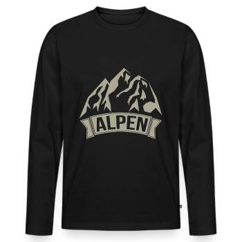 Alps - Men's Premium Organic Long Sleeve Shirt - black - Front - Nico (187cm)