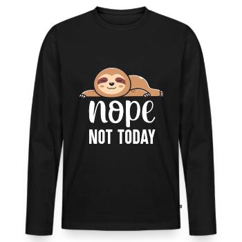Sloth Lover Saying Funny Lazy Sloths Sleeping - Men's Premium Organic Long Sleeve Shirt - black - Front - Nico (187cm)
