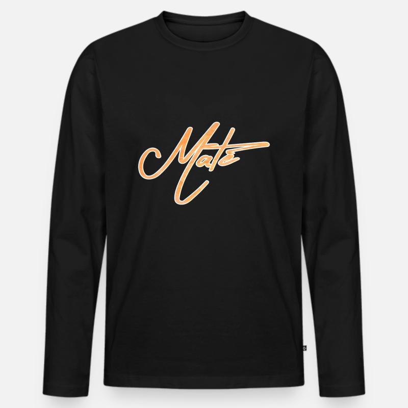 Mate - Männer Premium Bio Langarmshirt - Schwarz