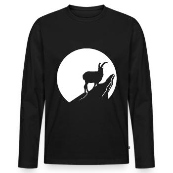 Goat - (3) - Men's Premium Organic Long Sleeve Shirt - black - Front - Nico (187cm)