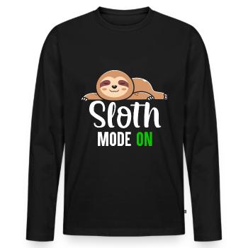 Sloth Lover Saying Funny Lazy Sloths Sleeping - Men's Premium Organic Long Sleeve Shirt - black - Front - Nico (187cm)