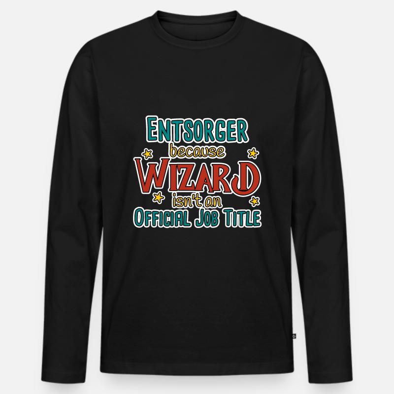 Entsorger Wizard - Männer Premium Bio Langarmshirt - Schwarz