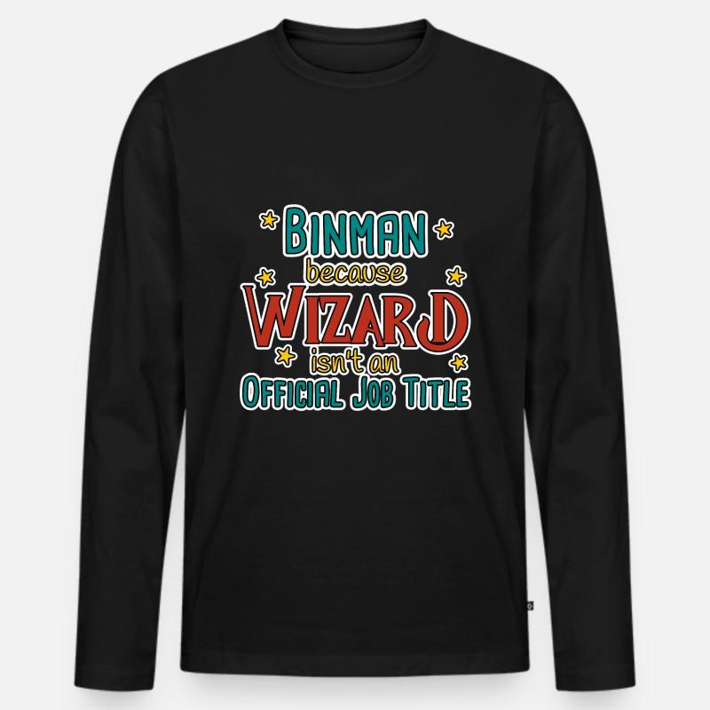 Binman Wizard - Männer Premium Bio Langarmshirt - Schwarz