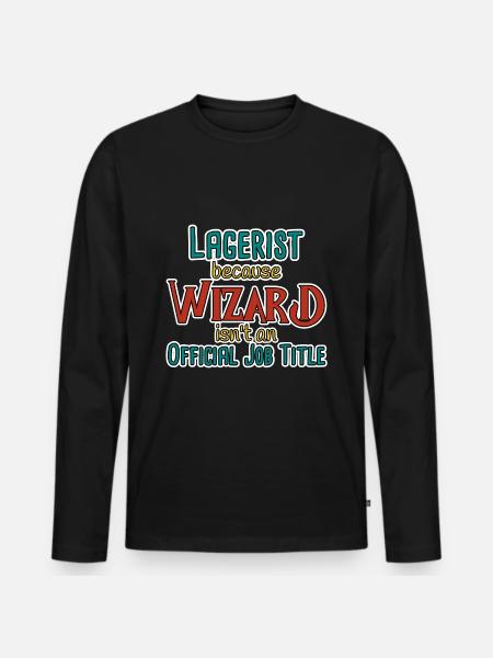 Warehouse Clerk Wizard - Men's Premium Organic Long Sleeve Shirt - black