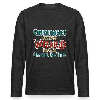Picker Wizard - Men's Premium Organic Long Sleeve Shirt - heather anthracite - Front - Nico (187cm)