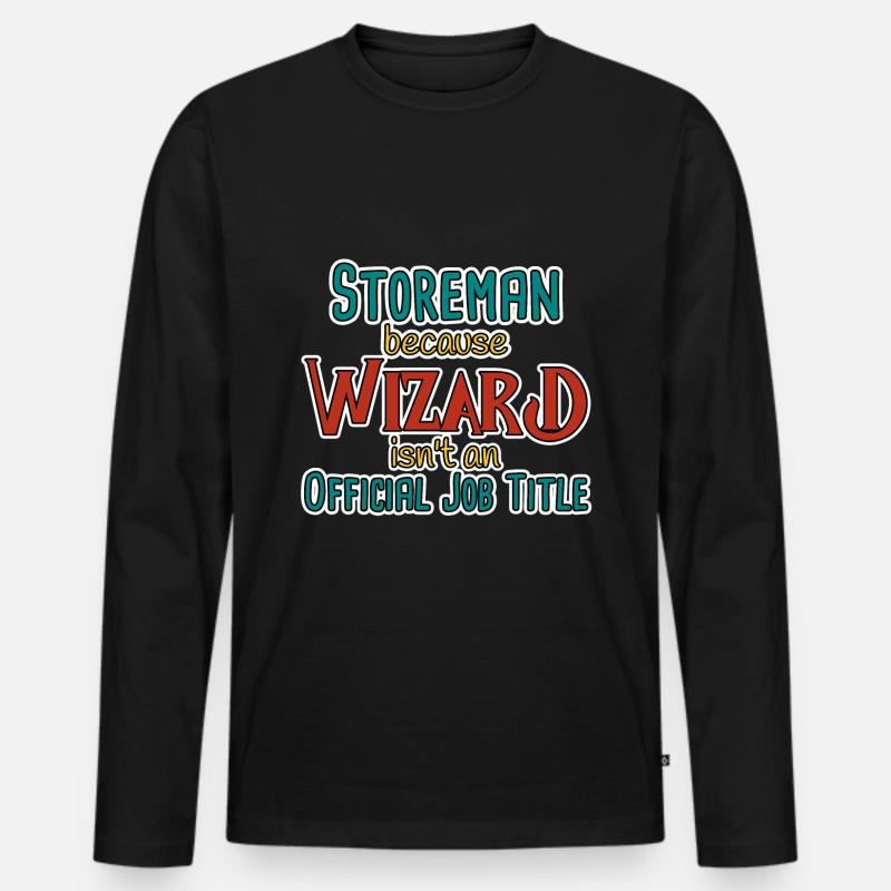 Storeman Wizard - Männer Premium Bio Langarmshirt - Schwarz