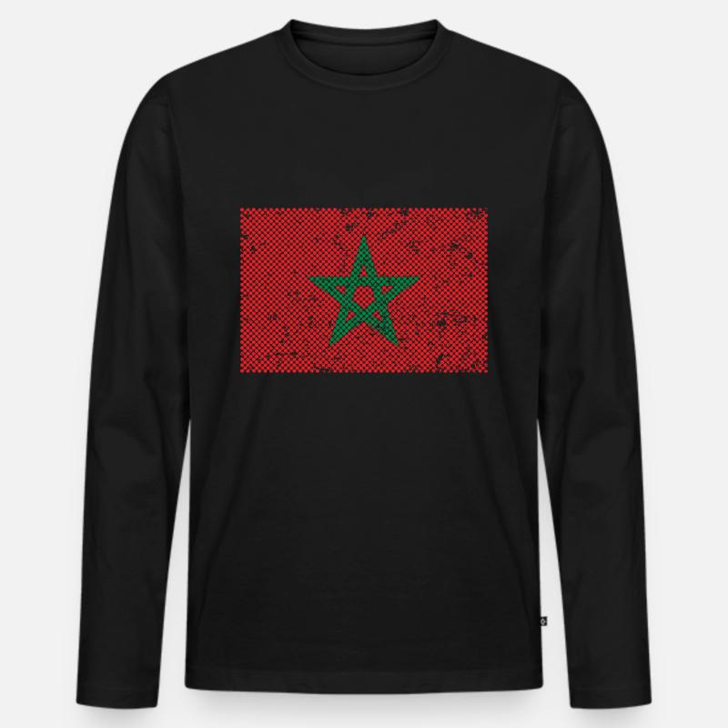 Marokko - Männer Premium Bio Langarmshirt - Schwarz