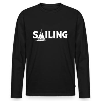 Sailing Boat Sail Ship Sailing Ship Ships Boat - Men's Premium Organic Long Sleeve Shirt - black - Front - Nico (187cm)