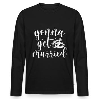 Marriage Bride Groom Bachelor Bachelorette Party - Men's Premium Organic Long Sleeve Shirt - black - Front - Nico (187cm)