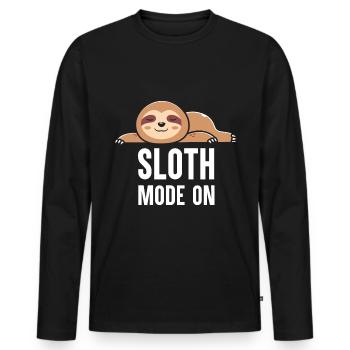 Sloth Lover Saying Funny Lazy Sloths Sleeping - Men's Premium Organic Long Sleeve Shirt - black - Front - Nico (187cm)
