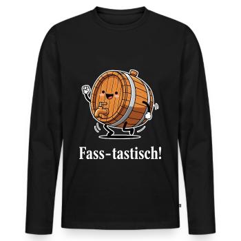 Fass-tastisch ! - Männer Premium Bio Langarmshirt - Schwarz - Vorne - Nico (187cm)
