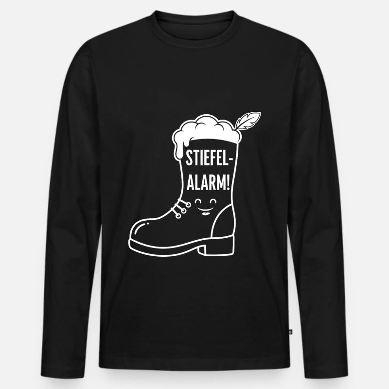 Stiefel Bier - Männer Premium Bio Langarmshirt - Schwarz