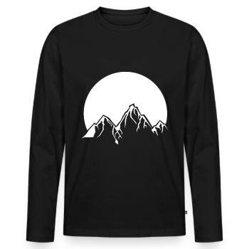 Soleil - Montagne - (2) - T-shirt manches longues Premium bio Homme - noir - Devant - Nico (187cm)