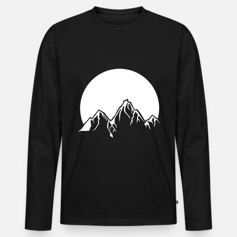 Sonne - Berg - (2) - Männer Premium Bio Langarmshirt - Schwarz