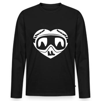 Heart - Snowboard - (2) - T-shirt manches longues Premium bio Homme - noir - Devant - Nico (187cm)