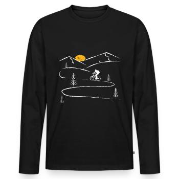 Motard courbe - (F.m) - T-shirt manches longues Premium bio Homme - noir - Devant - Nico (187cm)