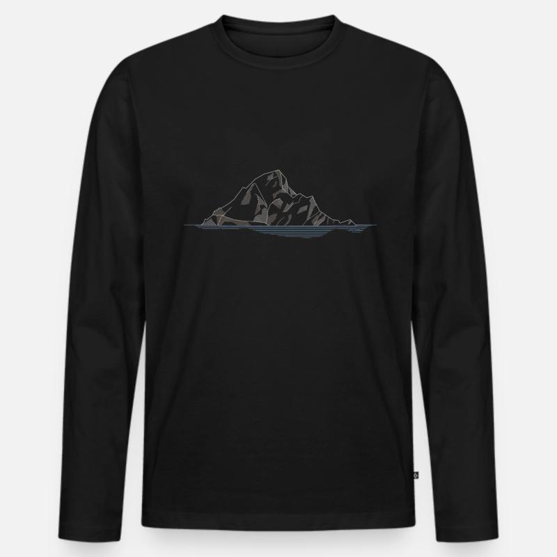 Skellig Michael Lineart - Männer Premium Bio Langarmshirt - Schwarz