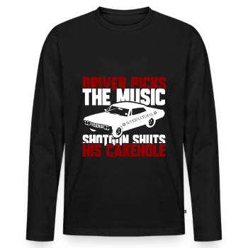 PILOTE, CADEAU - T-shirt manches longues Premium bio Homme - noir - Devant - Nico (187cm)
