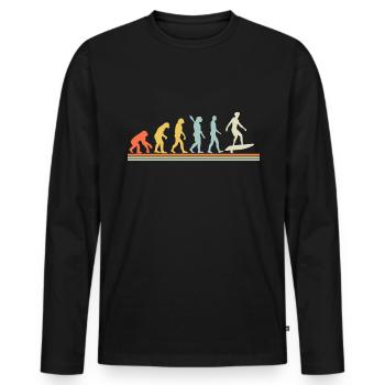 Hydrofoil Surfing Surf Surfer Hydrofoil Surfen - Men's Premium Organic Long Sleeve Shirt - black - Front - Nico (187cm)