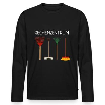 Lustiges Rechenzentrum Gärtner Garten Besen Design - Männer Premium Bio Langarmshirt - Schwarz - Vorne - Nico (187cm)