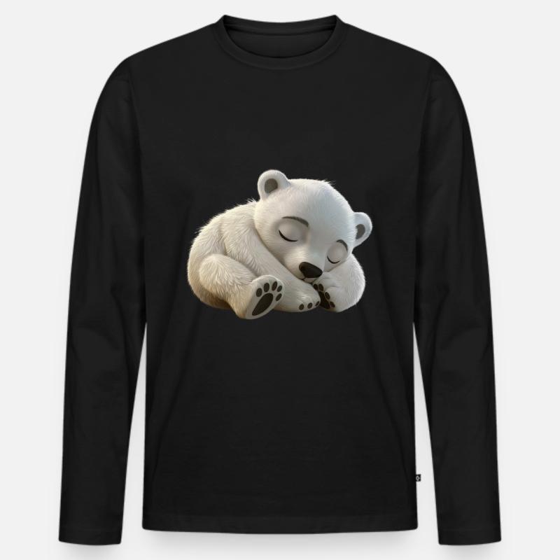 Eisbär - Männer Premium Bio Langarmshirt - Schwarz
