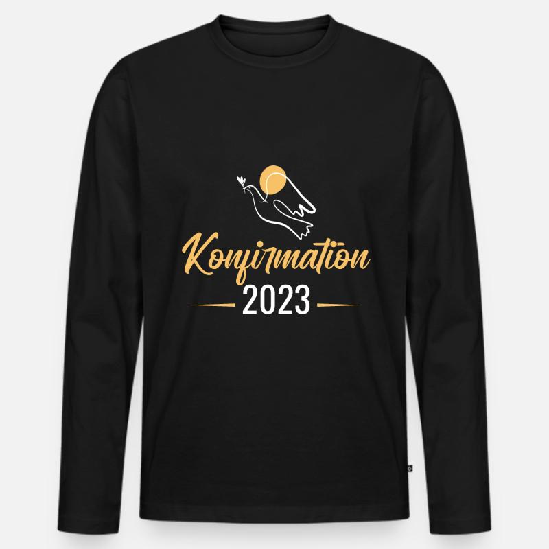 Konfirmand 2023 Konfirmation - Männer Premium Bio Langarmshirt - Schwarz