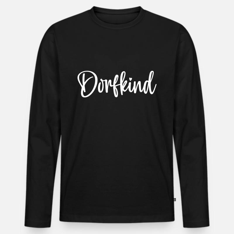 dorfkind - Männer Premium Bio Langarmshirt - Schwarz