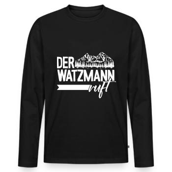 Der Watzmann ruft Berchtesgaden Gipfel Wandern - Männer Premium Bio Langarmshirt - Schwarz - Vorne - Nico (187cm)