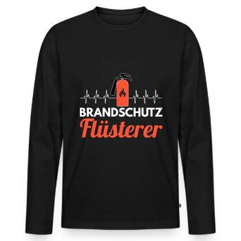 Brandschutz Flüsterer Brandschutzbeauftragter - Männer Premium Bio Langarmshirt - Schwarz - Vorne - Nico (187cm)