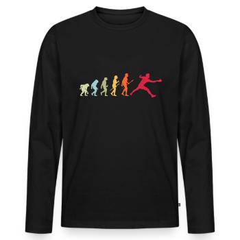 Évolution du tennis de table - T-shirt manches longues Premium bio Homme - noir - Devant - Nico (187cm)
