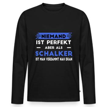 Schalker Schalke Gelsenkirchen Ruhrpott Fans - Männer Premium Bio Langarmshirt - Schwarz - Vorne - Nico (187cm)