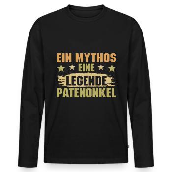 Ein Mythos eine Legende Patenonkel Taufpate - Männer Premium Bio Langarmshirt - Schwarz - Vorne - Nico (187cm)