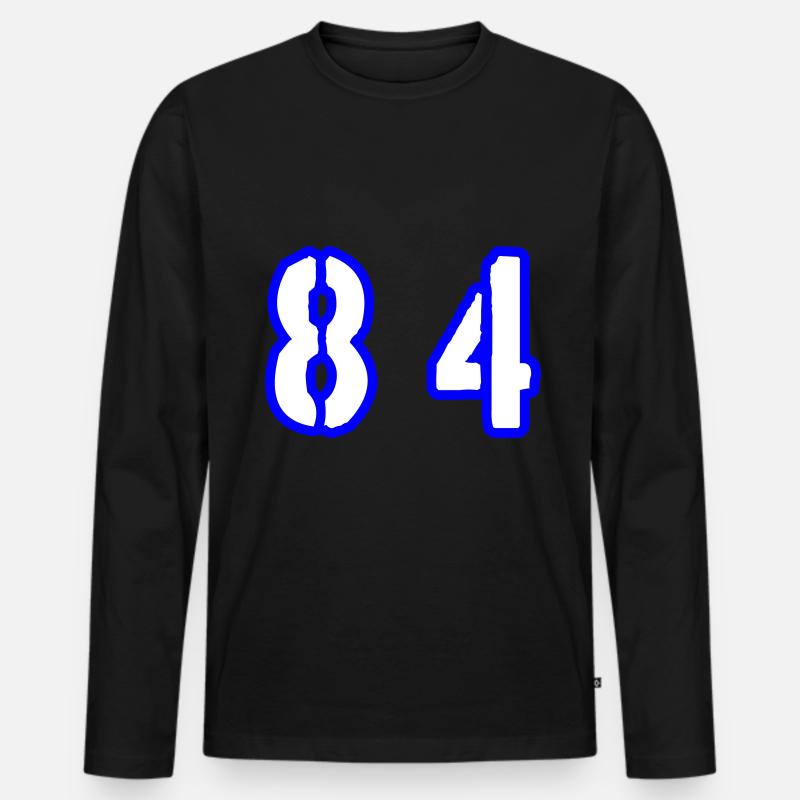84 Zahl Symbol - Männer Premium Bio Langarmshirt - Schwarz