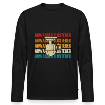Retro Abwassertechniker Abwasser Flüsterer - Männer Premium Bio Langarmshirt - Schwarz - Vorne - Nico (187cm)