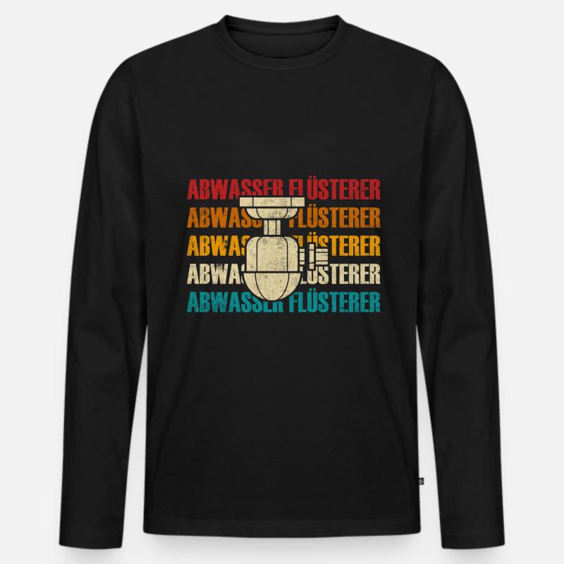 Retro Abwassertechniker Abwasser Flüsterer - Männer Premium Bio Langarmshirt - Schwarz