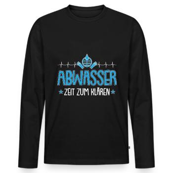 Abwassertechniker Abwasser Herzschlag Kläranlage - Männer Premium Bio Langarmshirt - Schwarz - Vorne - Nico (187cm)