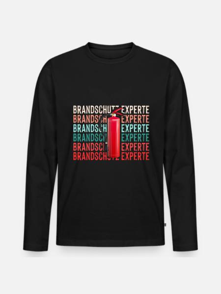 Brandschutz Experte Retro - Männer Premium Bio Langarmshirt - Schwarz