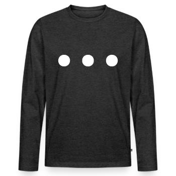 Three points - Men's Premium Organic Long Sleeve Shirt - heather anthracite - Front - Nico (187cm)