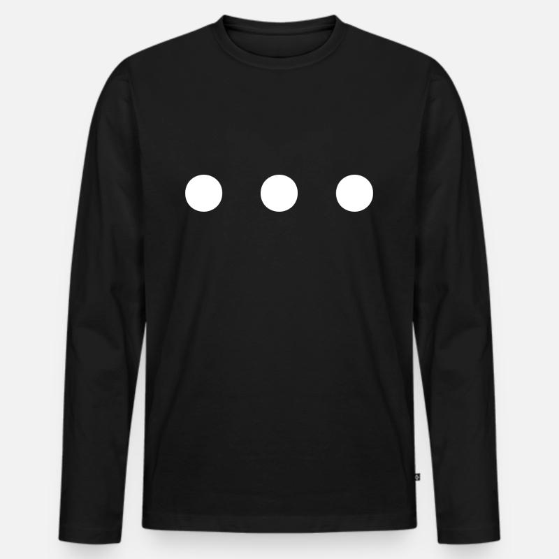 Drei Punkte - Männer Premium Bio Langarmshirt - Schwarz