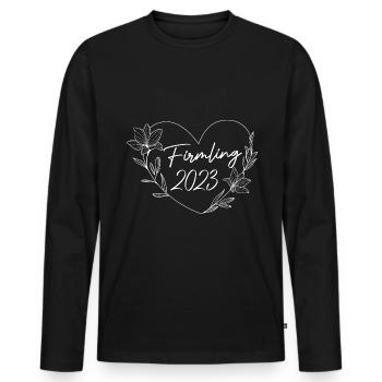 Firmling 2023 Firmung - Männer Premium Bio Langarmshirt - Schwarz - Vorne - Nico (187cm)