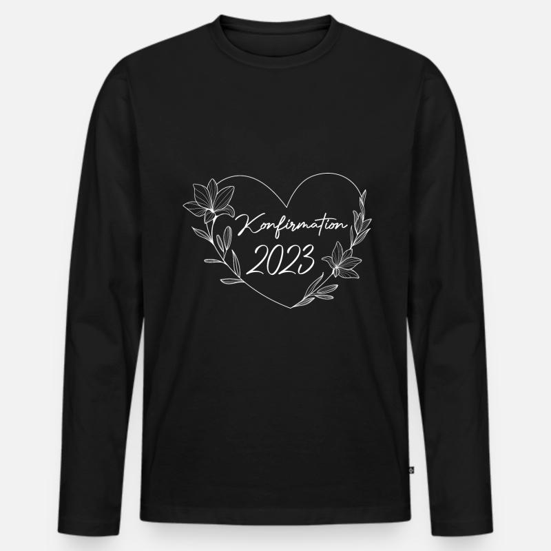Konfirmand 2023 Konfirmation - Männer Premium Bio Langarmshirt - Schwarz