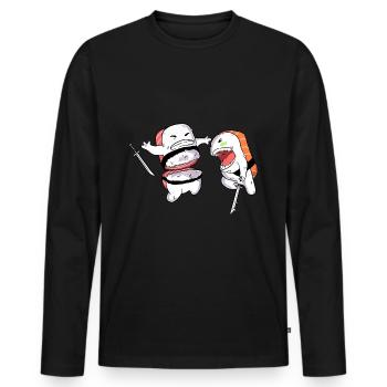 Sushi Samurai - Männer Premium Bio Langarmshirt - Schwarz - Vorne - Nico (187cm)
