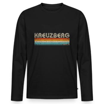 Kreuberg Berlin Capital District Kiez Retro 80s - Men's Premium Organic Long Sleeve Shirt - black - Front - Nico (187cm)